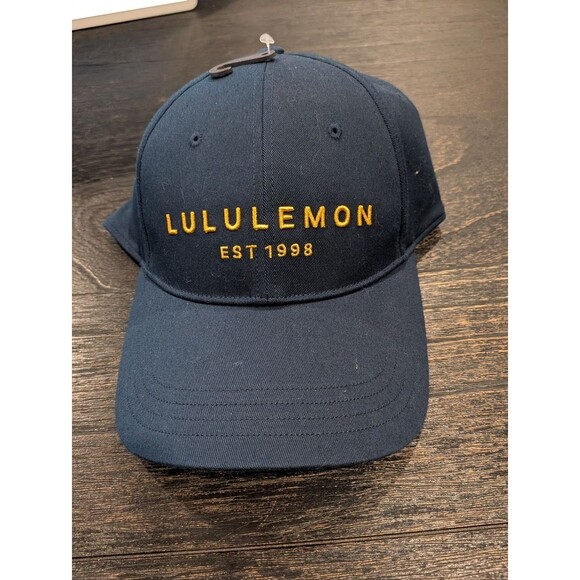 lululemon athletica Other - Lululemon Navy Baseball Cap with Gold Logo Unisex *Structured TRNV/GOLD